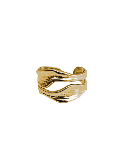 CAMELLIA - GOLD RING IN STAINLESS STEEL WITH 18K GOLD PLATING WATERPROOF