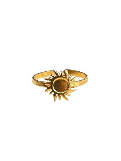 SUNFLOWER - GOLD RING IN STAINLESS STEEL 18K GOLD PLATING WATERPROOF