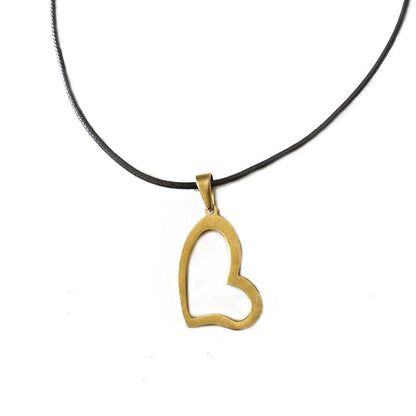 ACONITE - GOLD HEART NECKLACE IN STAINLESS STEEL