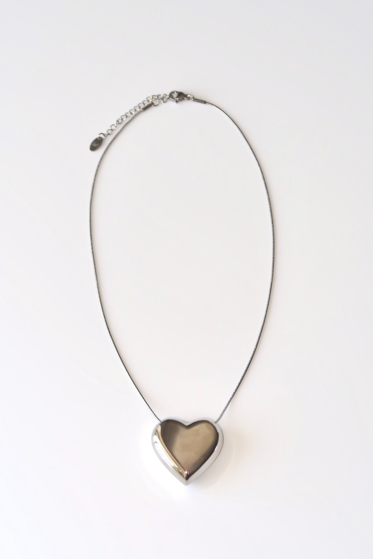 TULIP - SILVER HEART NECKLACE IN STAINLESS STEEL