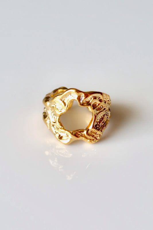 JASMINE - GOLD RING IN SOLID 925 STERLING SILVER WITH 18K GOLD PLATING WATERPROOF