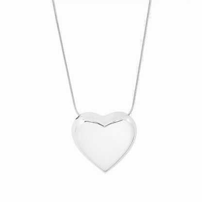 TULIP - SILVER HEART NECKLACE IN STAINLESS STEEL