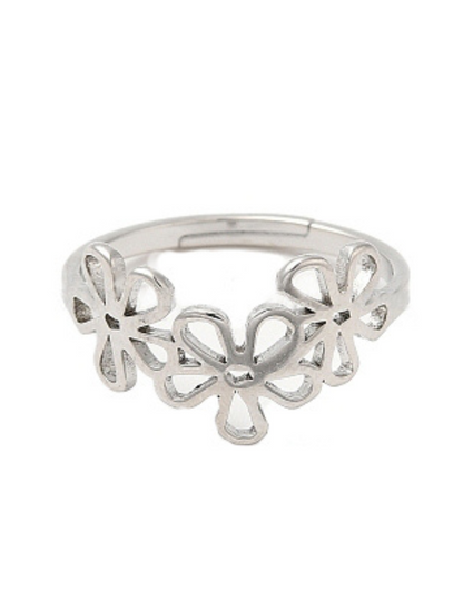 DAISY - SILVER RING IN STAINLESS STEEL